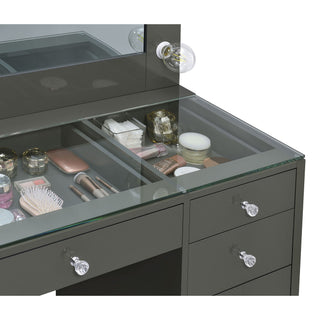Fern - 7 Drawer Vanity Set With Mirror And Globe Lights