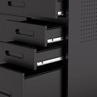 Rolling Tool Cabinet Heavy Duty Garage Storage With Lockable Doors & Drawers