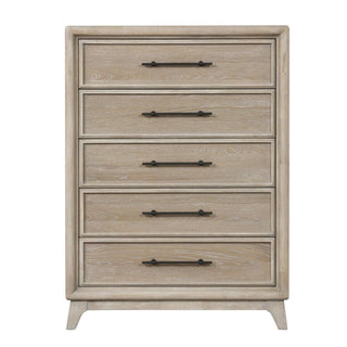 1 Piece Chest With Handles, Angled Legs, Ball Bearing Glides - Oak