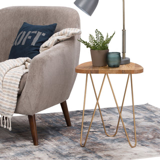 Patrice - Handcrafted Metal And Wood Accent Table