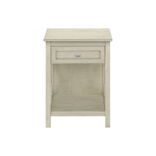 Accent End Table, 2 Tier, Storage Drawer, Transitional Style