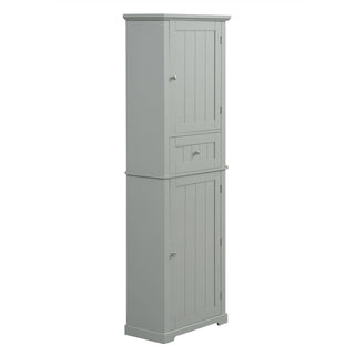 Tall Freestanding Bathroom Storage Cabinet With Drawer And Adjustable Shelf