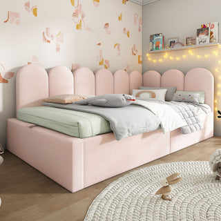 Upholstered Daybed With Metal Slatted Base