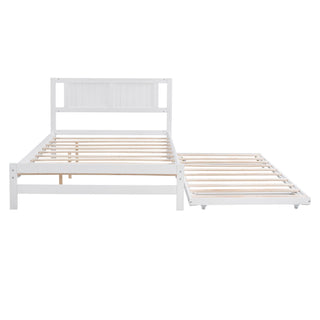 Platform Bed With Adjustable Trundle