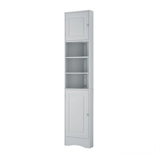 Multi Functional Corner Cabinet With Adjustable Shelves And 2 Doors