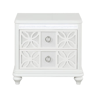 Abigale - 2 Drawer Nightstand With LED - White