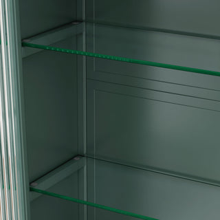 Arched Wall Mounted Cabinet, 3 Door Storage For Kitchen - Dark Green