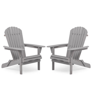Lounge Patio Chair For Garden Outdoor Wooden Folding Adirondack Chair (Set of 2) Solid Cedar Wood Lounge Patio Chair For Garden