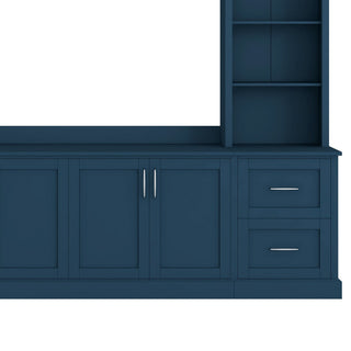 Arched Entertainment Center Wall Unit With Drawers, TV Stand