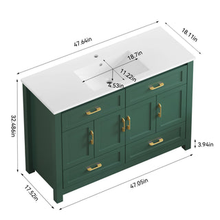 Bathroom Vanity With Sink Combo, 4 Soft Close Doors And 4 Drawers