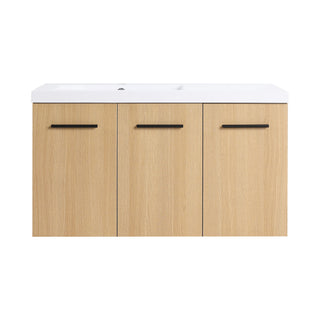 Wall Mounted Floating Bathroom Vanity With Sink, 3 Door Modular Cabinet