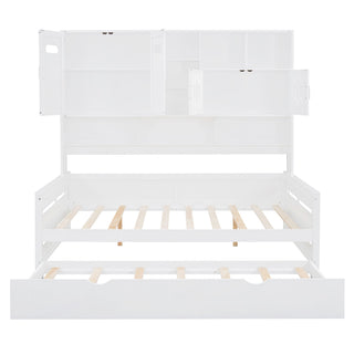 Daybed With All-In-One Cabinet And Shelf