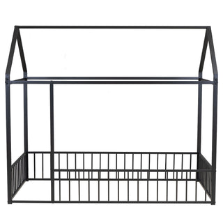 Metal Bed House Bed Frame With Fence