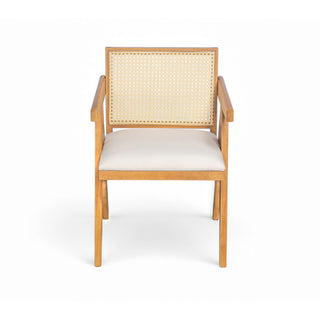 Chandigarh Farmhouse Style Cane Upholstered Dining Chairs (Set of 2)