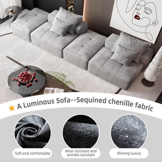 Modern Oversized Diy Combination Modular Sectional Sofa With Pillows
