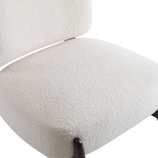 Modern Boucle Lounge Chair With Solid Wood Fram