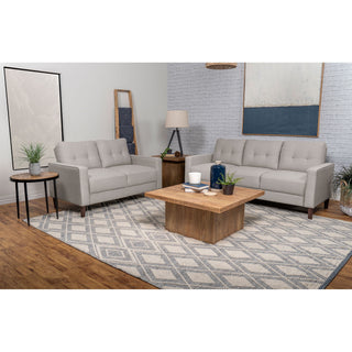 Harvey - 2 Piece Upholstered Tufted Sofa Set - Beige