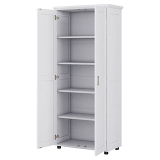 Storage Cabinet With Adjustable Shelves, 2 Doors, Rectangle Design For Bathroom