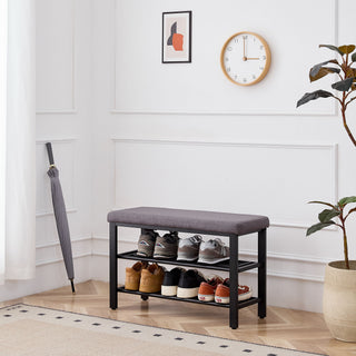 Shoe Bench With Cushion, Storage Seat For Entryway
