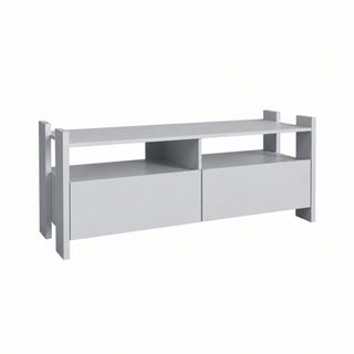 TV Stand For TVs Up To 55" With Open Shelves And 2 Drawers - White