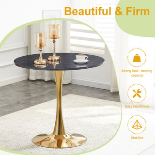 Round Dining Table With Thickened Top For Kitchen