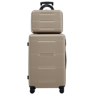 6 Piece Lightweight Hardshell Luggage Set With Double Spinner Wheels, Password Lock