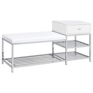 Yesler - 1 Drawer Storage Bench - Glossy White