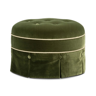 Maribel - Round Accent Ottoman - Olive Green