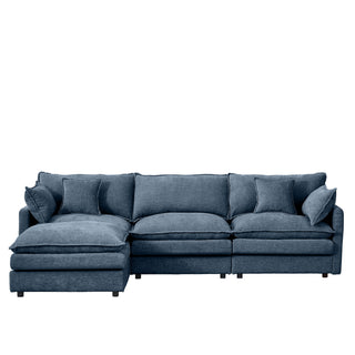 Modular L-Shaped Sectional Sofa With Movable Ottoman