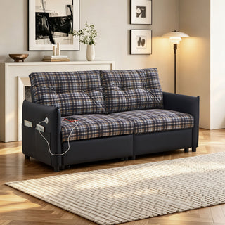 Sleeper Sofa, Expandable Sectional With Ottoman For Living Room