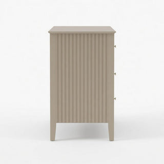 Fluted 3 Drawer Nightstand With Soft Close Slides