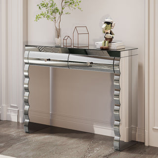 Console Table With 2 Drawers For Living Room - Silver