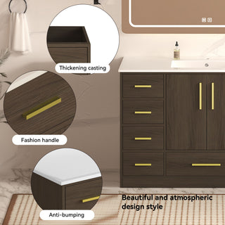 Bathroom Vanity With Abundant Storage 2 Soft Close Doors And 9 Drawers