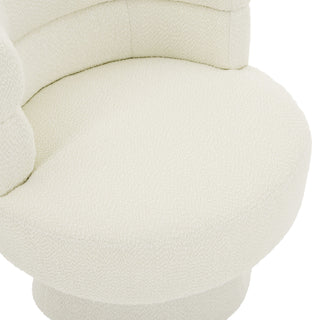 Swivel Accent Chair, 360° Rotating Design With Ergonomic Support For Living Room, Bedroom & Home Office - Cream White