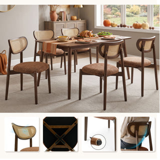 Rattan Side Dining Chairs For Kitchen (Set of 2)