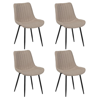 Dining Chair Set With Padded Backrests (Set of 4) - Beige