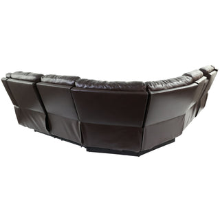 Manual Motion Recliner Sectional Sofa With Console And Cup Holders - Brown