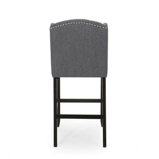 Vienna - Contemporary Fabric Tufted Wingback Counter Stools (Set of 2)