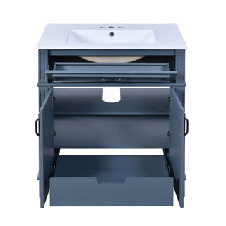 Bathroom Vanity With Sink Storage Cabinet - Blue