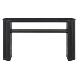 Console Table With Fluted Legs, Open Shelf