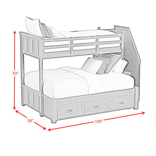 Hampton Kids - Bunk With Staircase And Trundle Bedroom Set