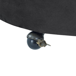 Modern Upholstered Swivel Chair With Button Tufted Design And Movable Wheels