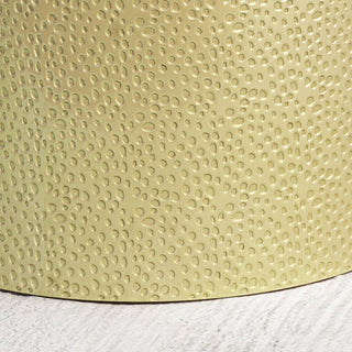 Modern Round Accent Table With Hammered Surface