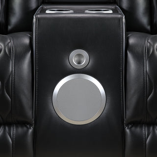 Electra - Power Reclining Sofa With Power Headrests, Drop Down Table, Reading Light, Massage, LED Lighting And USB Control