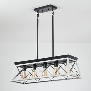 Chandelier Pendant Light For Dining Room Kitchen, 5 Light Fixture With Adjustable Height