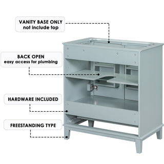 Modern Bathroom Vanity Base Only With Doors And Drawer