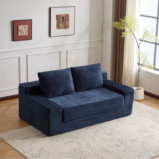 Comfortable Deep Seat Loveseat Sofa Bed, Reversible Cushion With Pillows