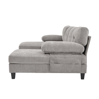 U-Shaped Sectional Sofa 103.5" Fabric Couch With Dual Chaise Lounges, Storage Pockets, Armrest Pillows