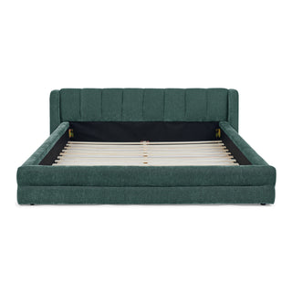 Modern Upholstered Bed Frame With Thick Fabric And Headboard