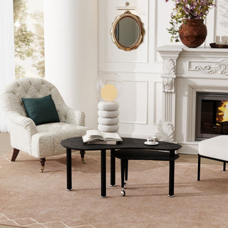 Rotatable Cocktail Table With Solid Legs, 360 Degree Rotating
